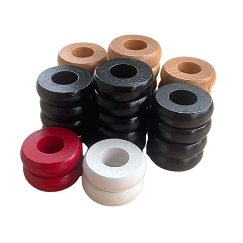 30 Hard Maple Traditional Carrom Coins – USA-Made