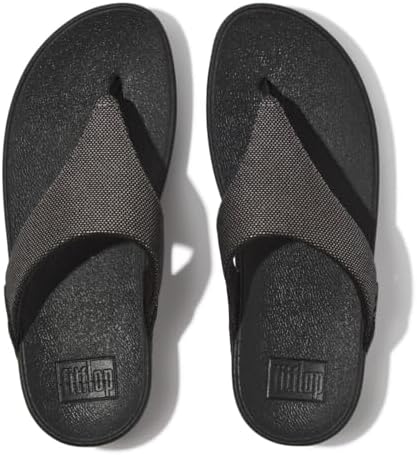 fitflop Women's Lulu Glitz Canvas Toe-Post SandalsSandal, pewter black :  Amazon.nl: Fashion
