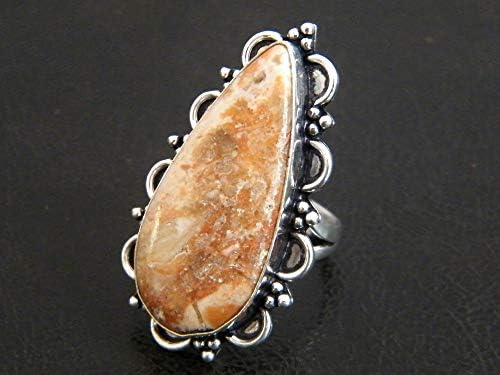 Scolecite Cabochon Ring, Silver Plated Ring, Handmade Ring, Women Jewelry, (Size- 8 USA) BRS-11882 image 5