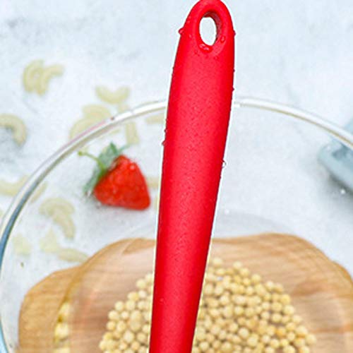 Colador Un colador se Puede Usar en cocinas domésticas con una Cuchara de Filtro de Silicona, una Pala con un Mango Largo y una Fuga. (Color : Green)