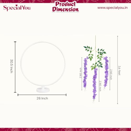 Image of SpecialYou Ganpati Decoration Setup for Home with PVC White Decorations Stand for Backdrop for Pooja, 3Mtr Light & 6 Purple Wisteria, Varalakshmi Pooja Decoration Items- 8Pcs