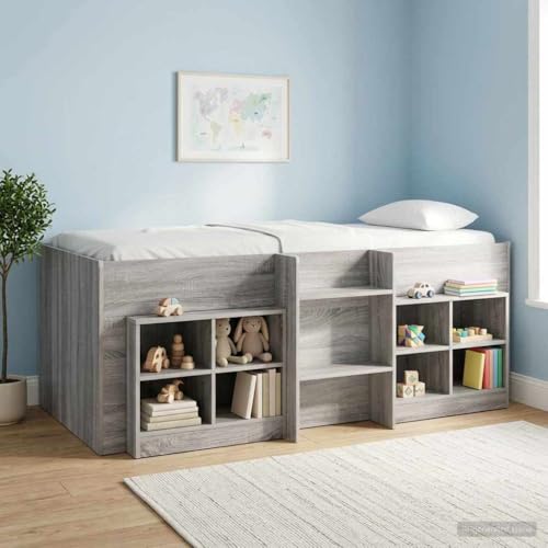 Armarios para cama gris Sonoma de 66 cm con 4 compartimentos 4