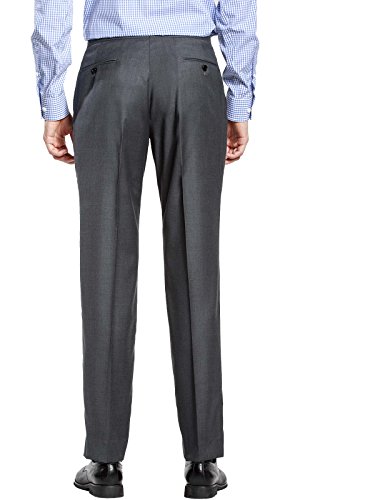 HBDesign Mens Casual Fashion Slim Fit Flat Straight Dark Grey Iron Free Pants2