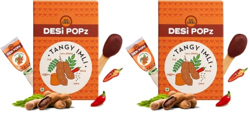 Image of GO DESi Popz Imli Pop, Tamarind & Jaggery Candy, 50 Pieces, Tangy Imli, Imli Candy, 400 g (Pack of 2)