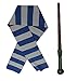 WIZARD - Set di accessori per costume da scuola e ragazzo, con motivo ramo, in plastica, colore: blu/grigio