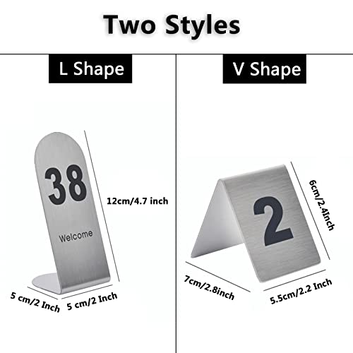 Plaque de numéro de table en inox V3VOGUE robuste style durable