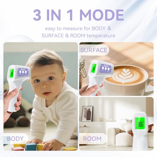 Image of Berrcom Non-Contact Infrared Forehead Thermometer, 3-in-1 Digital Fever Check Temperature Gun for Baby Infant Kids Adults, Fast Accurate - Purple