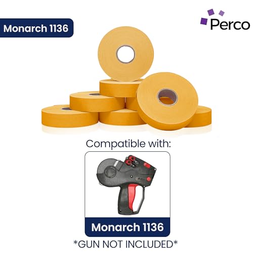 Etiquetas Monarch 1136 naranja fluorescente para etiquetadora de precios 2