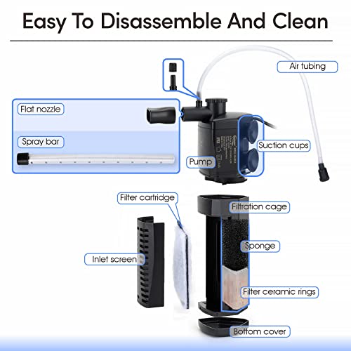 Image of hygger Fish Tank Corner Filter 80GPH for 5~10 Gallon Aquarium