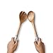 Folkulture Salad Servers or Salad Tongs, Wooden Utensils for Serving Salad, 12-inch Spoon and Fork Set, Mango Wood, Blue Servers