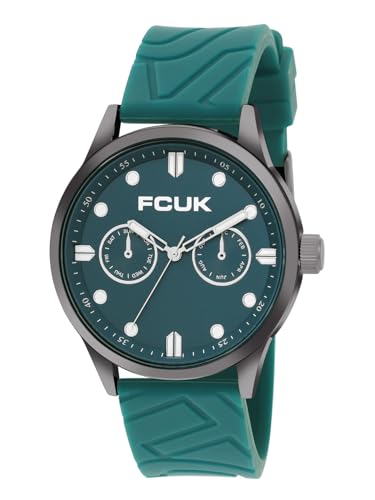 Image of FCUK TRACKOR FW25 Men's Analog Watch with Matt Green Dial - FC182GR