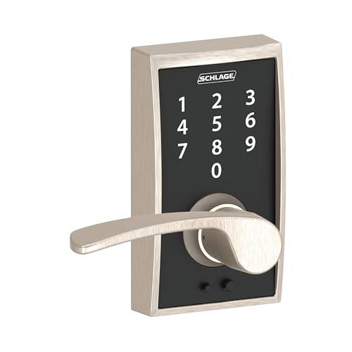 Schlage Touch Electronic Lock, Lever Handle, Century Trim, Satin Nickel - image 2