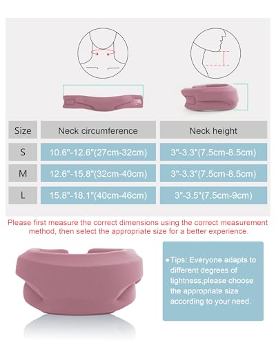 Image of Neck Brace for Sleeping - Cervical Collar Relief Neck Pain and Neck Support Soft Foam Wraps Keep Vertebrae Stable for Relief of Cervical Spine Pressure for Women & Men Rose Pink Small Size