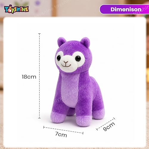 Image of Toyshine 18cm Rainbow Alpaca Soft Toy for Kids | Cute Plush Llama Stuffed Animal | Ultra Soft & Colorful Cuddly Toy for Boys & Girls | Nursery & Gift Plush - C