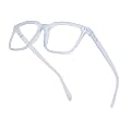 Eymen I Classic Non Prescription Clear Lens Glasses for Women Men Square Frame Eyeglasses Multiple Shades (Light Blue)