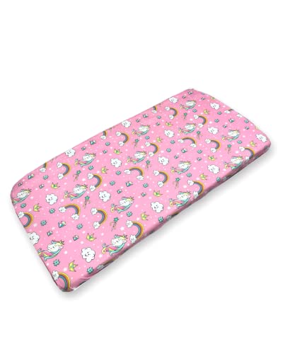 Bebek Ozel Fitted Crib Sheets, Sheet Set For Toddler Mattress, Cotton Mini Crib Sheets Set For Crib Mattress,1 Fitted Sheet (28"X52") For Baby Crib And 1 Pillow Cover(13"X18") (Pink Horses) #TOP6