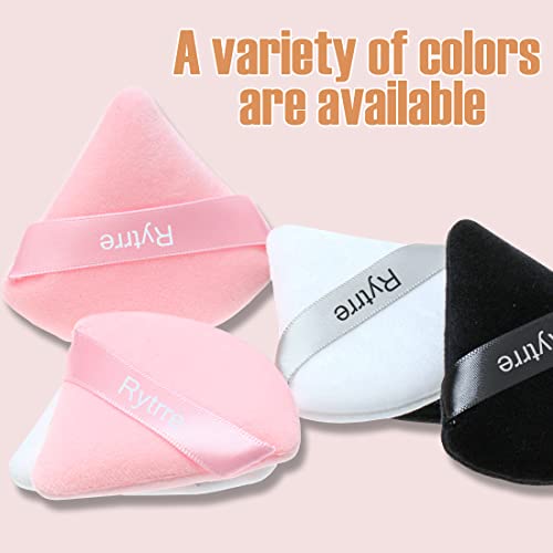 Rytrre 12 Pieces Triangle Powder Puff Face Makeup Sponge Soft Velour Powder Puffs For Loose Powder Body Powder Cosmetic Foundation Beauty Sponge, Stocking Stuffers Gift For Women (Black And Flesh) #TOP6