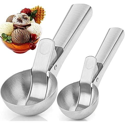 ZUZGO Eisportionierer Edelstahl Eislöffel 2Stk Portionierer Professioneller Rutschfester Griff Eisportionier Cover