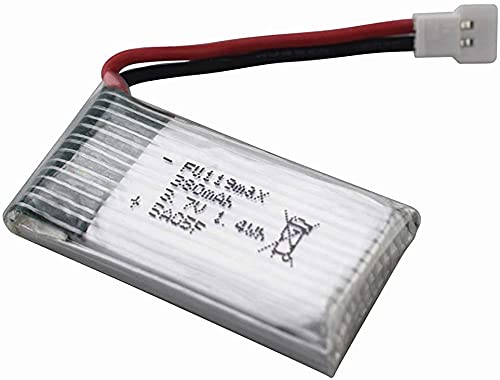 YUNIQUE GREEN-CLEAN-POWER - Set 4 Batterie LiPo 3.7V 380mAh per Quadricotteri RC | Compatibile con Hubsan X4, Syma X11, HS170 | Ottimizza Tempo di Volo, Silver