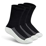 Orthofeet Padded Sole Non-Binding Non-Constrictive Circulation Seam Free Socks, 3 Pack
