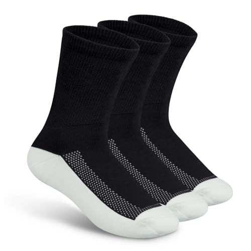 Orthofeet Padded Sole Non-Binding Non-Constrictive Circulation Seam Free Socks, 3 Pack