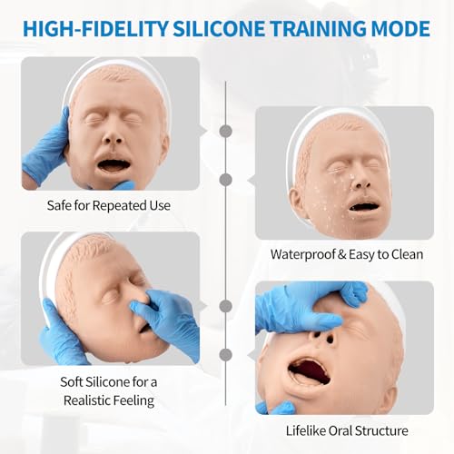 Image of PER4MANCE Airway Management Set for Adult - Intubation Simulation Head with Detachable Base, Ideal for Practicing Oral Pharyngeal Airway and Nasal Pharyngeal Airway Intubation