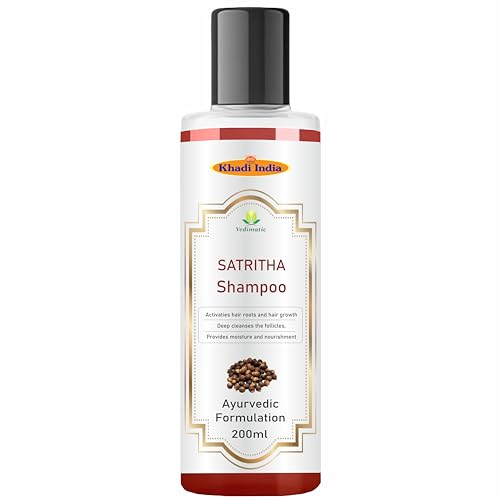 Image of Khadi Vedimatic Natural Satritha Shampoo for Strong Hair | Herbal Shampoo for Controlling Hair Fall | Natural Shampoo for Repairing Damaged Hair (Pack of 1, Satritha)