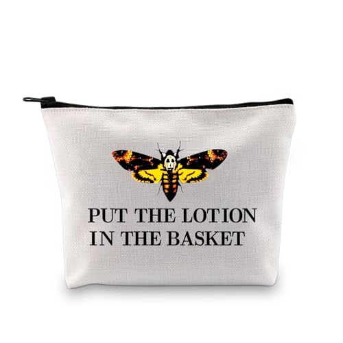 BDPWSS Silence Lambs Horror Movie Inspired Gift Put The Lotion In The Basket Hannibal Lecter Fan Gift Makeup Bag (The basket bag)
