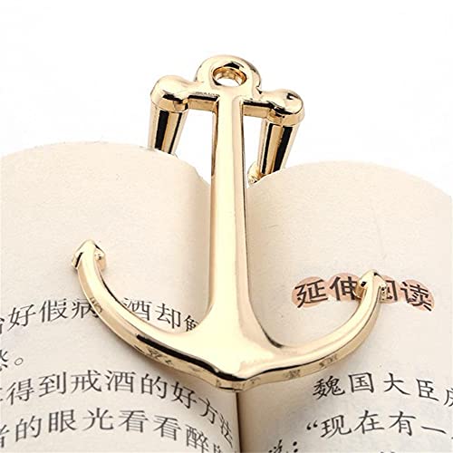 Vbcdgfg 3 Pieces Anchor Bookmarks Book Page Holder Creative Bookmarks Book Page Marker Metal Page Holder For Home Office School Supplies, Gold, 2.6 #TOP3