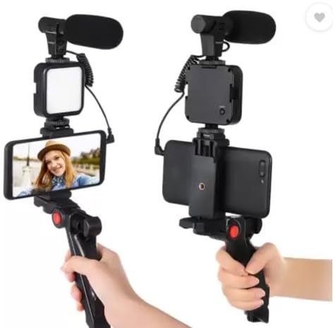 Boltove Vlogging Kit 6 in 1 for iPhone, Android (with Tripod), Mini LED + Cardioid Microphone + Phone Clip + Tripod for Live Broadcasting Video Calling Vlogging YouTube Instagram (B0D8T6HY5F) Amazon Price History, Amazon Price Tracker