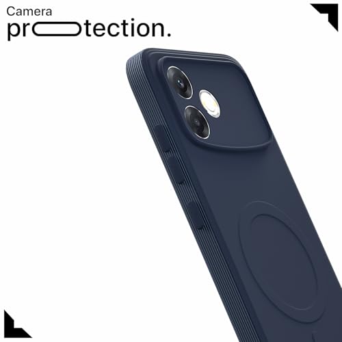 Image of Pikkme Back Cover for Oppo F33 Pro 5G Soft Matte Silicone Mag-Safe Design (Mag-Safe Not Support) Camera Protection | Slim Fit Bumper Cover (Blue)