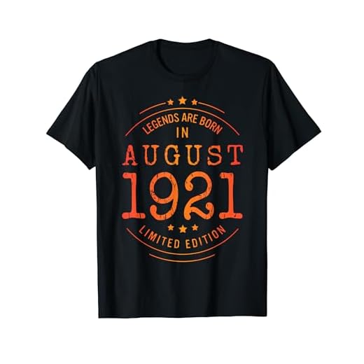 Cumpleaños Agosto 1921 Edición Limitada Regalo Usado Vintage Camiseta