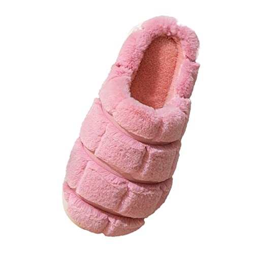 RTPR Zapatillas de estar por casa de espuma de calor para invierno, antideslizantes, para interiores y exteriores, para mujer, fondo grueso, zapatillas cálidas para interiores y exteriores, Rosa.,
