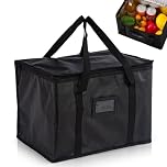 Food Delivery Bag, 40L Thermal Bags Foldable Insulated Grocery Bag Leak-Proof Cooler Bag for Shopping Camping BBQ Picnic Family Outdoor Travel