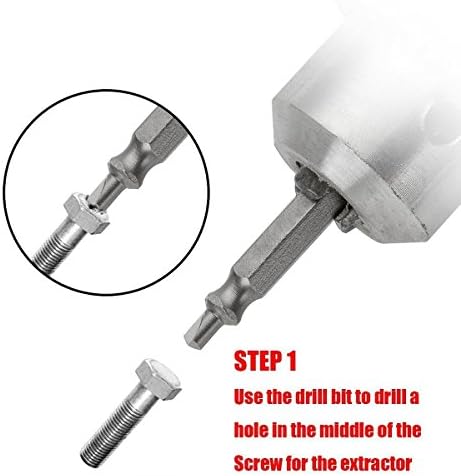 Damaged Screw Remover and Extractor Set by SKmoon,Easily Remove Stripped or Damaged Screws. Made from H.S.S. 4341#, The Hardness is 62-63hrc,Set of 4 Stripped Screw Removers