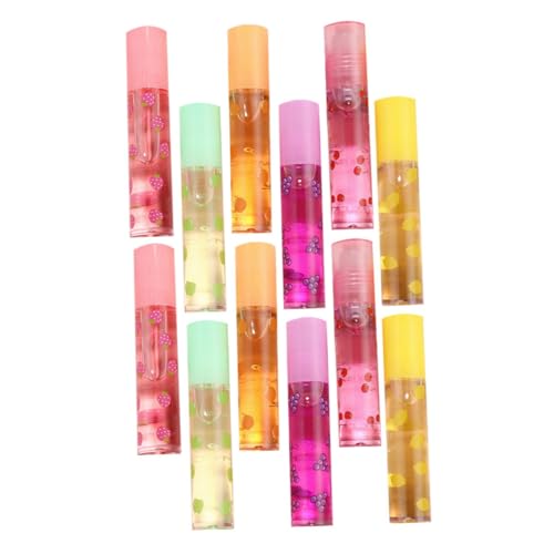 Mipcase 12 piezas Brillo Labial Transparente Hidratante con Ingredientes Frutales Gloss Voluminizador y Efecto Natural para Mujeres y Niñas para Invierno