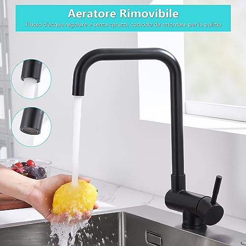 Ulytid Miscelatore Cucina Nero Sottofinestra