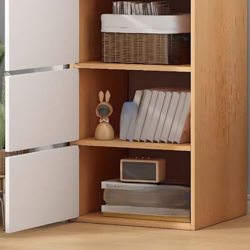 Image of EXVITO 2 Door Premium Wooden Multi-Door Wardrobe Cabinet with Shelves | Space Saving Clothes Organizer Almirah for Kitchen,Home Office | Sun Protection with Anti-Slip Handle - Maple (Maple, 5 Door)