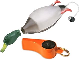 Dokken Miniature Mallard Dog Training Dummy and Pro Whistle for Shed Hunting Dogs (Orange) DM100/W100