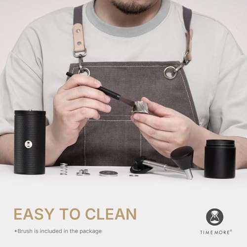 Timemore C5 PRO Manual Coffee Grinder - 42mm Stainless Steel Burr, 48 Adjustable Settings, Hand Coffee Grinder with Fordable Handle, All Metal, Portable for Home, Office & Outdoor, 30g Capacity, Black - Image 5