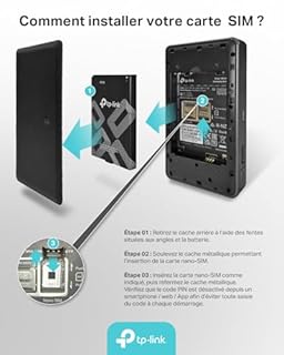 TP-Link M8550 Routeur Mobile 5G Tri-Band, WiFi 6E AXE3600, Jusqu’à 3.4 Gbps, 32 Appareils, Batterie 4700 mAh, Antenna Ports, Écran Tactile, déverrouillé Toutes Les Nano SIM, USB-C, 1 WAN/LAN Gigabit