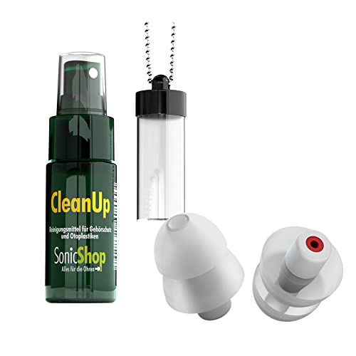 SonicShop EarRockers Ohrstöpsel für Konzert, Festival, Party, Club und Disko inklusive Reinigungsspray und Case, wiederverwendbare Gehörschutz Ohrstöpsel, Festival Ohrstöpsel Cover