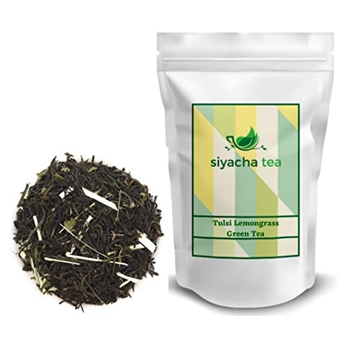 Image of Siyacha Tea Tulsi Lemon Green Tea, 250 Grams, Whole Leaf Loose Leaves Detox Blend, Immunity Boosting Chai Patti, Antioxidant Rich Healthy Beverage, Makes 125 Cups (approx)