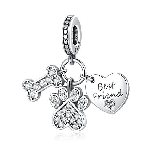 LNQOBU Ciondolo Charm Donna Argento Sterling 925 Bracciale per Charm per Bracciali e Collane