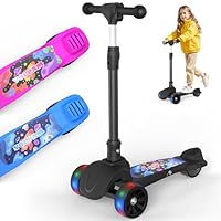 VOLPAM Electric Scooter for Kids Aged 3-8-14, 250W Motor, Max Speed 9 MPH, Max Range 10 Miles, 3.5''/6.5'' Tires, Gift for Boys and Girls