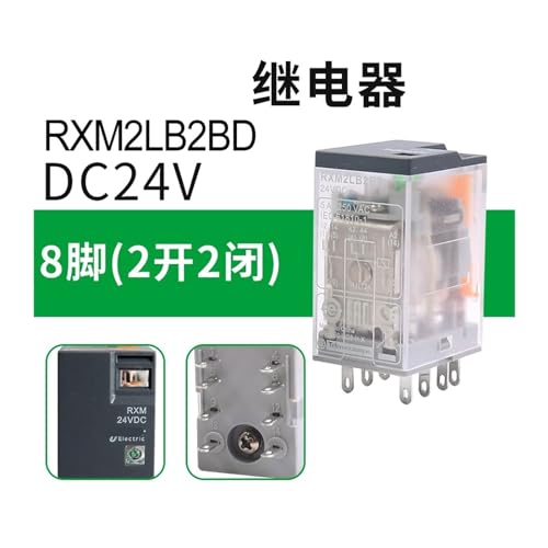 Relé RXM2LB2BD para evitar fallos de conmutación eléctrica 8 pines DC24V con luz 2