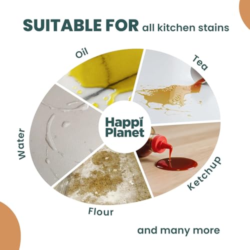 Image of Happi Planet | Reusable Kitchen Towels | (Pack of 2) 40 Pulls - 4000 Times Washable | Pull Wipe Wash Reuse | Highly Absorbent, Eco-Friendly, Non-Toxic | For Oil, Water, Tea, Ketchup & Flour Stains