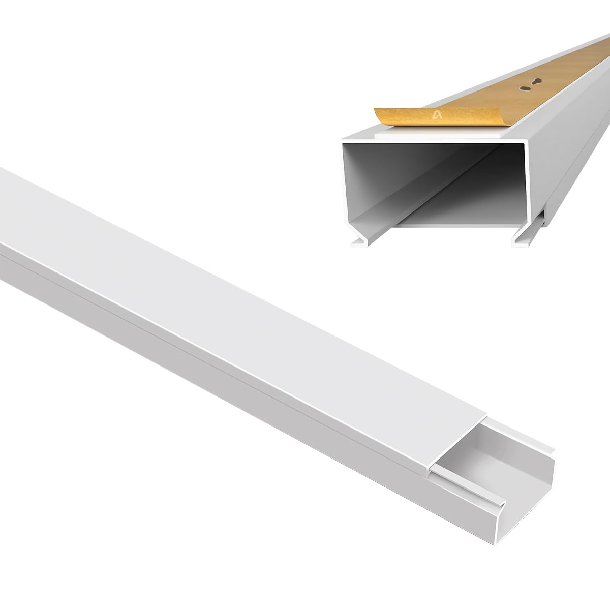 ARLI Kabelkanal 40x25 mm Weiß – 2m selbstklebend & schraubbar Installationskanal IP40 PVC mit Bodenlochung Universal Kabel Kanal (2X 1m Kabelkanäle)
