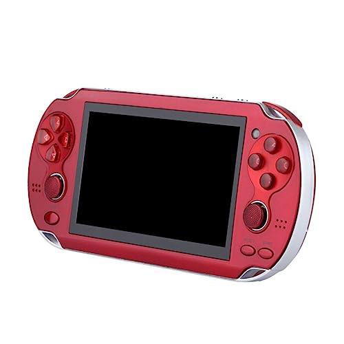 Yardwe Consola Portátil de Videojuegos con Doble Joystick Memoria Pantalla HD Reproductor Multimedia para Adultos Navidad Rojo