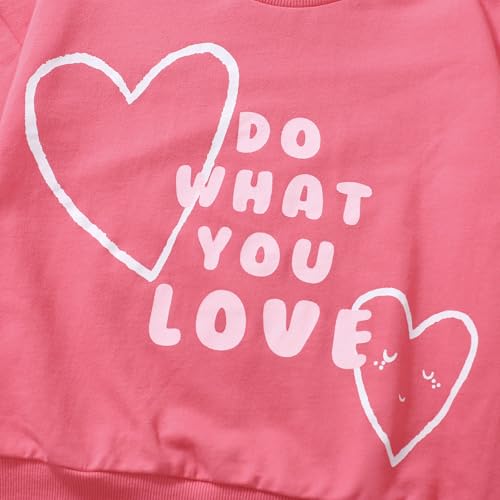 Image of HILEELANG Toddler Girl Fall Outfits Clothing Pants Set Sweatshirt Cotton Strench Leggings Playwear Sets 2pc